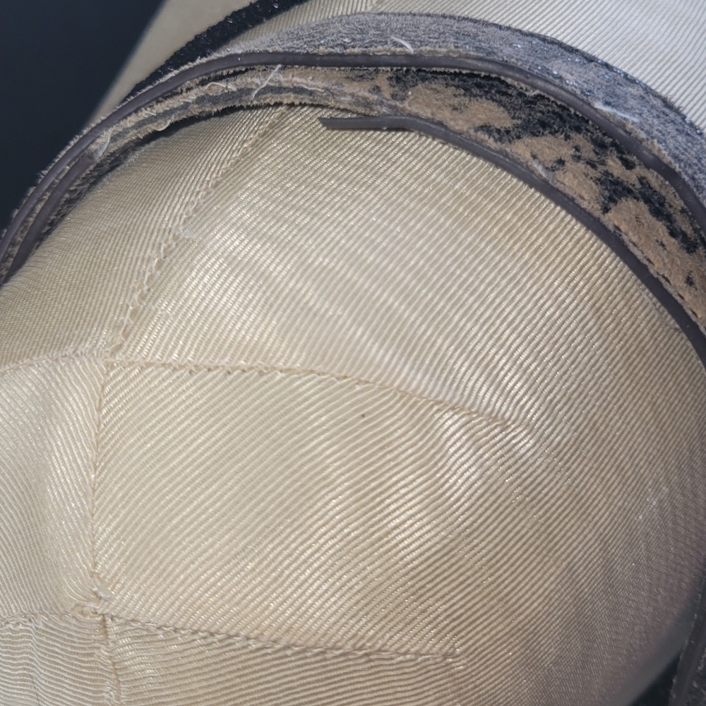 Gretta Patent Python Hobo Bag Shoulder Black Creme - image 7